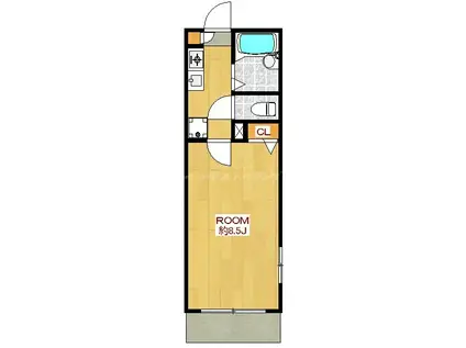 メゾンブリエ(1K/1階)の間取り写真