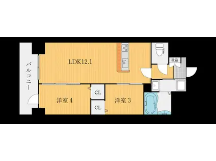 プレジデンスざ京(1SLDK/9階)の間取り写真