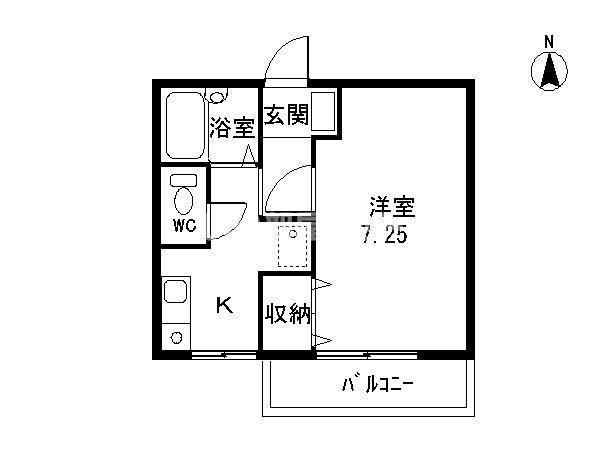 ファースト(1K/1階)の間取り写真