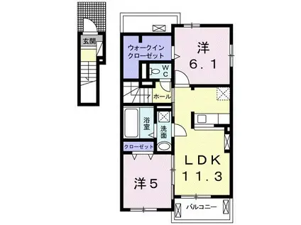 インサイド U(2LDK/2階)の間取り写真