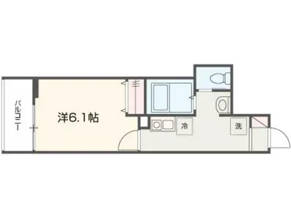 メルディア東村山(1K/2階)の間取り写真