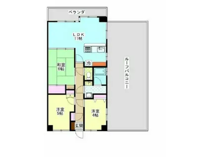 グランドール今治参番館(3LDK/6階)の間取り写真