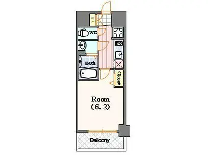 プレサンス難波インフィニティ(1K/9階)の間取り写真
