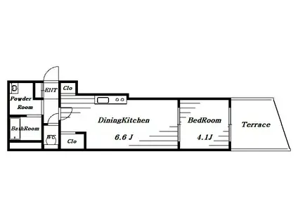 フィリップ蘇我(1DK/1階)の間取り写真