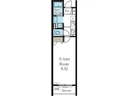 ワコーレヴィアーノ須磨千守町(1K/2階)の間取り写真