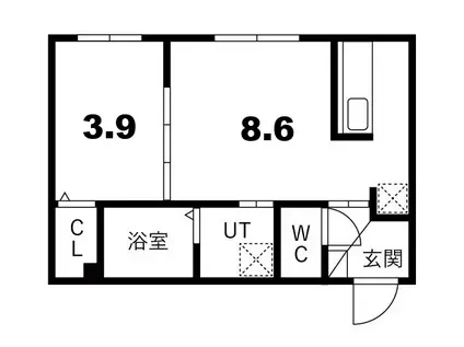 BLOSSOM福住(1LDK/1階)の間取り写真
