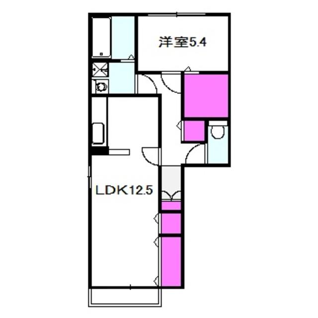 シェソワ鶴見緑地(1LDK/1階)の間取り写真