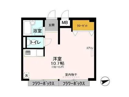 M M DAIMON(ワンルーム/1階)の間取り写真