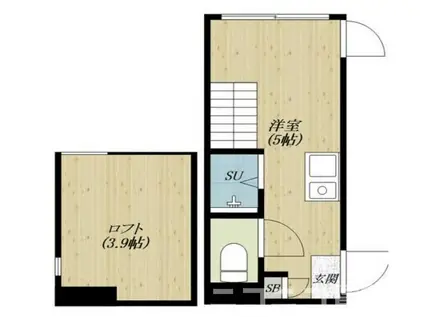 ハーモニーテラス上鷺宮(ワンルーム/1階)の間取り写真