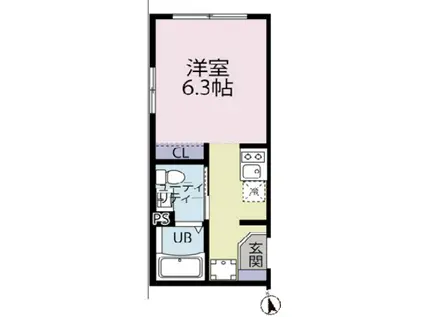 ベルフィオーレ門仲(1K/5階)の間取り写真