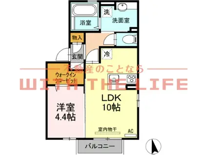 プロシア(1LDK/1階)の間取り写真