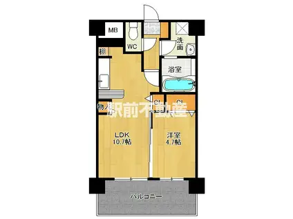 カンフォーラ松原(1LDK/8階)の間取り写真