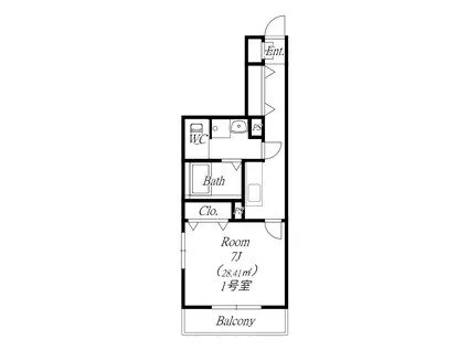 レイエス西船(1K/1階)の間取り写真