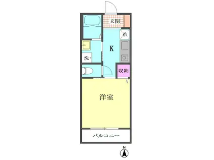 マリブムーン梅屋敷(1K/2階)の間取り写真