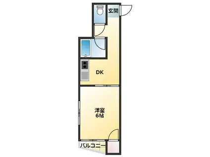 サンシティ平野(1DK/5階)の間取り写真