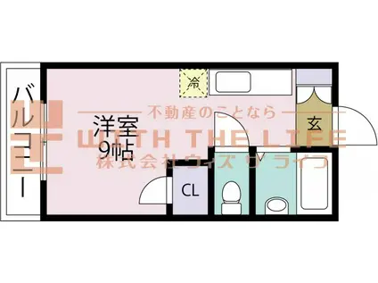 ルピナス(ワンルーム/2階)の間取り写真