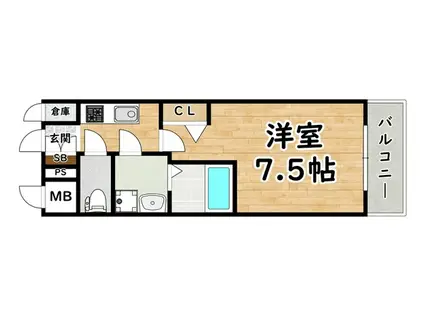 MJC大阪ファインゲート(1K/4階)の間取り写真
