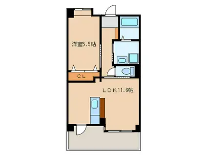 CASA FELICE梅光園 (1LDK/5階)の間取り写真