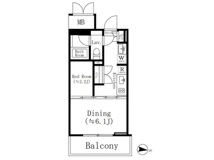 KOENJI CROSSOVER(1DK/4階)の間取り写真