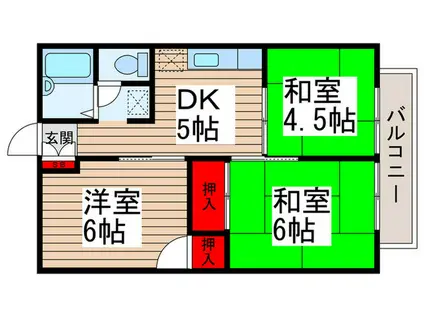 プレジール弐番館(3DK/2階)の間取り写真