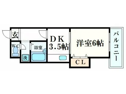 ハイツA&M(1DK/2階)の間取り写真