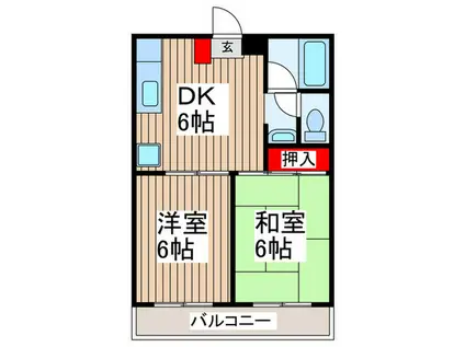 コーラルプラザ(2DK/3階)の間取り写真