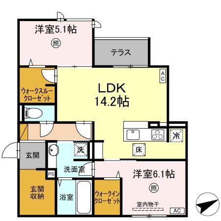 DS LIEN C(2LDK/1階)の間取り写真