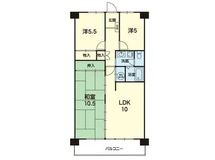 トーカンマンション健軍東 壱番館 905号(3LDK/9階)の間取り写真