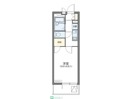 レオパレス代官町(1K/3階)の間取り写真