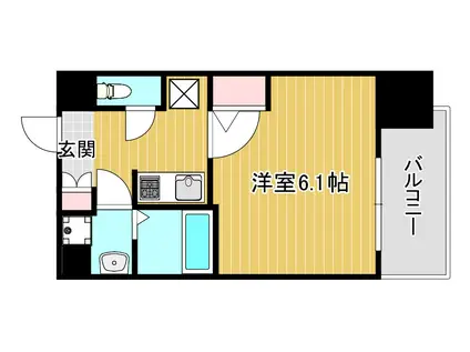 エスリード難波ザ・ゲート(1K/9階)の間取り写真