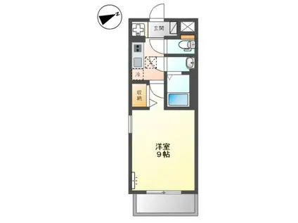 グラン アイリス 本厚木(1K/1階)の間取り写真