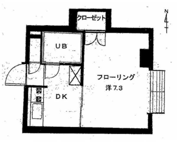 高田馬場リハイム(1K/2階)の間取り写真