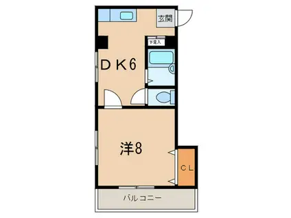 エースハイツ塚口(1DK/3階)の間取り写真