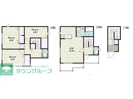 リヴィエール小町(3LDK/1階)の間取り写真