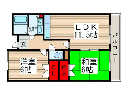 ポルシェ柏(2LDK/3階)の間取り写真