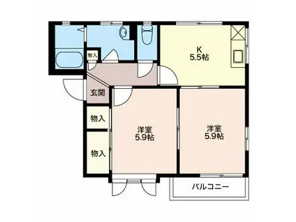 DIASOANA(2K/2階)の間取り写真