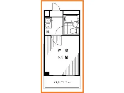 クレセントユニ二子新地(1K/2階)の間取り写真