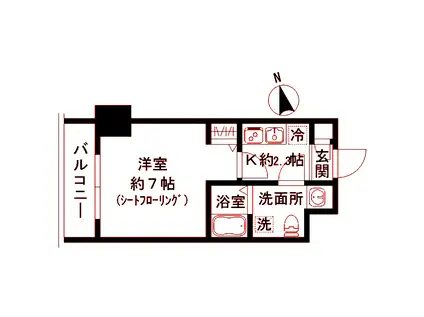 N-STAGE金沢文庫II(1K/3階)の間取り写真