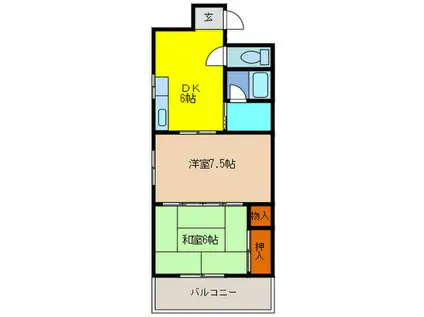 ダイアマンション(2DK/1階)の間取り写真