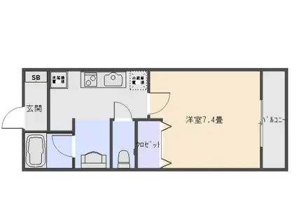 沼袋4丁目(1K/1階)の間取り写真
