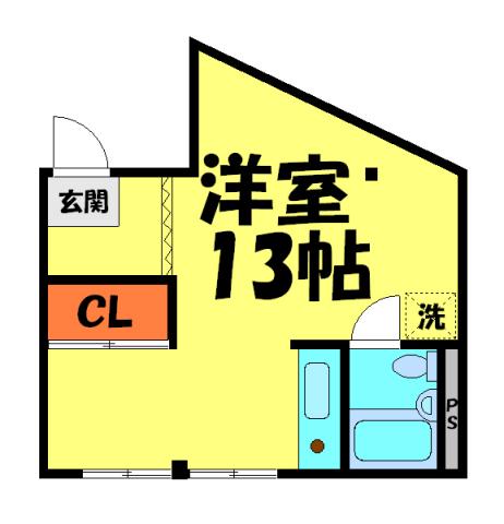 久代ハイツ(1K/1階)の間取り写真