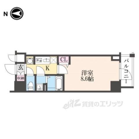 DCガーデン京都西(1K/5階)の間取り写真