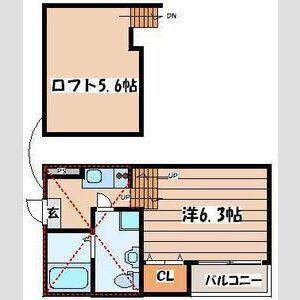 STAGE荒巻(1K/1階)の間取り写真