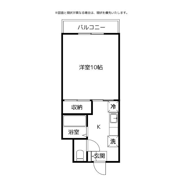 PLAZA磯部(1K/3階)の間取り写真
