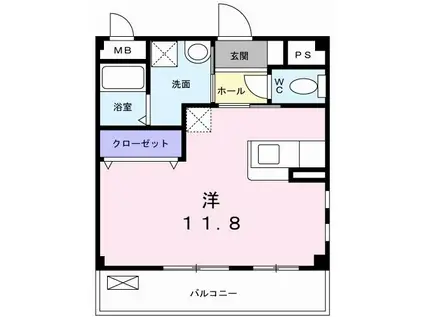 パステル・ベル(1K/2階)の間取り写真