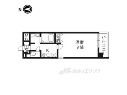 イーウエスト(1K/2階)の間取り写真