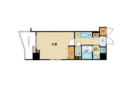 フェニックス飯田橋(1K/3階)の間取り写真