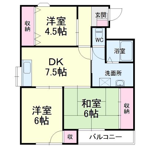 メゾン・ラフォーレ(3DK/3階)の間取り写真