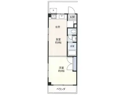 シーサイドコート葉山(1DK/1階)の間取り写真