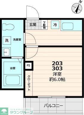 AXIS HANNO(1K/3階)の間取り写真